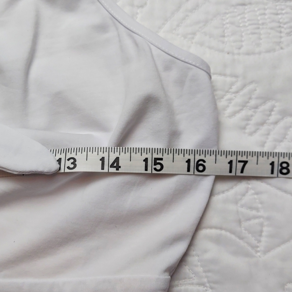 *๐ VotePretty Beachy White Sundress V-Neck Tie Front Dress Pockets, Size L, NEW - Picture 8 of 10